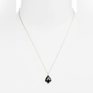 Kendra Scott Cory Semiprecious‎ Stone Pendant Necklace - Black/Silver Tone - NWT